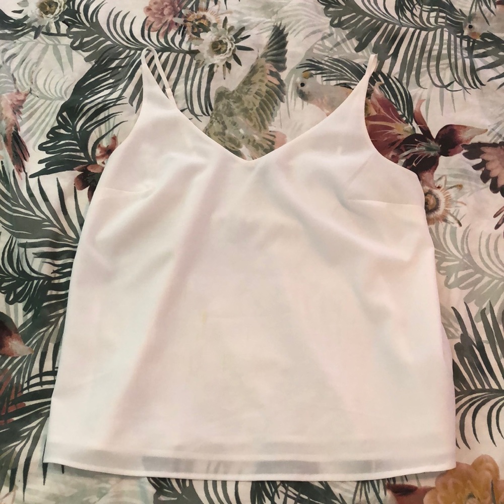 Banana Republic White V-Neck Camisole Tank